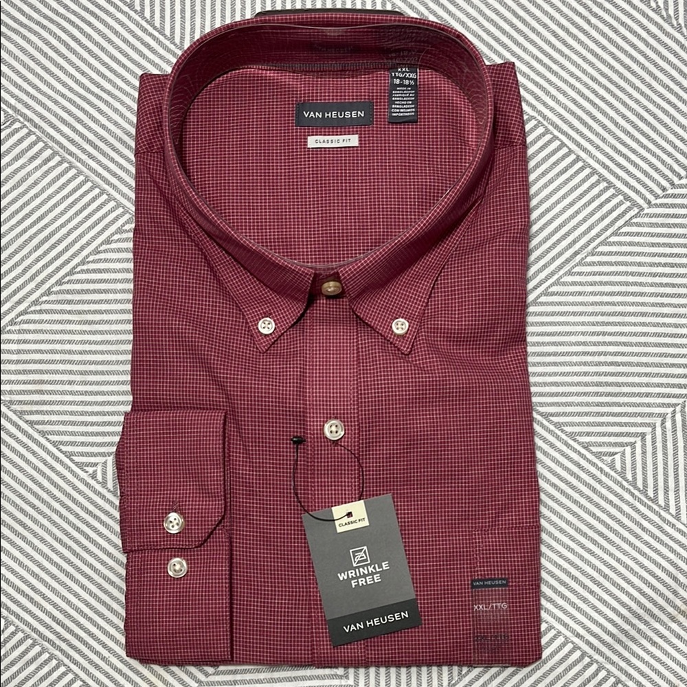 Van Heusen Classic Fit Wrinkle-Free Long Sleeve Button Down Shirt